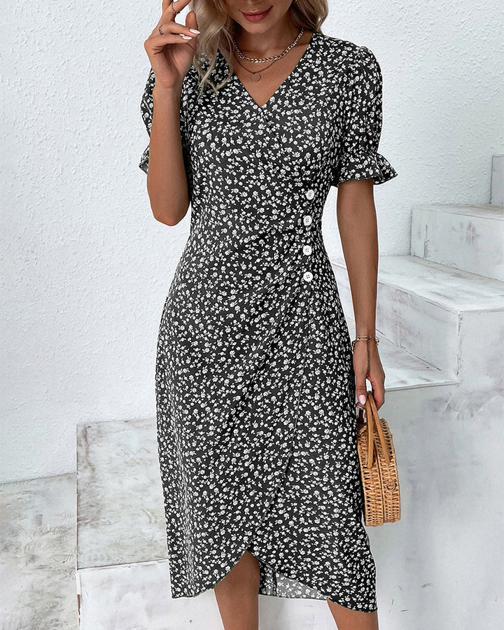 Annabelle™ - Short Sleeve Floral Print Dress