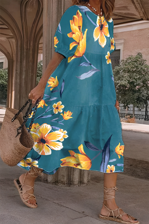 Anita™ - Floral Print Midi Dress