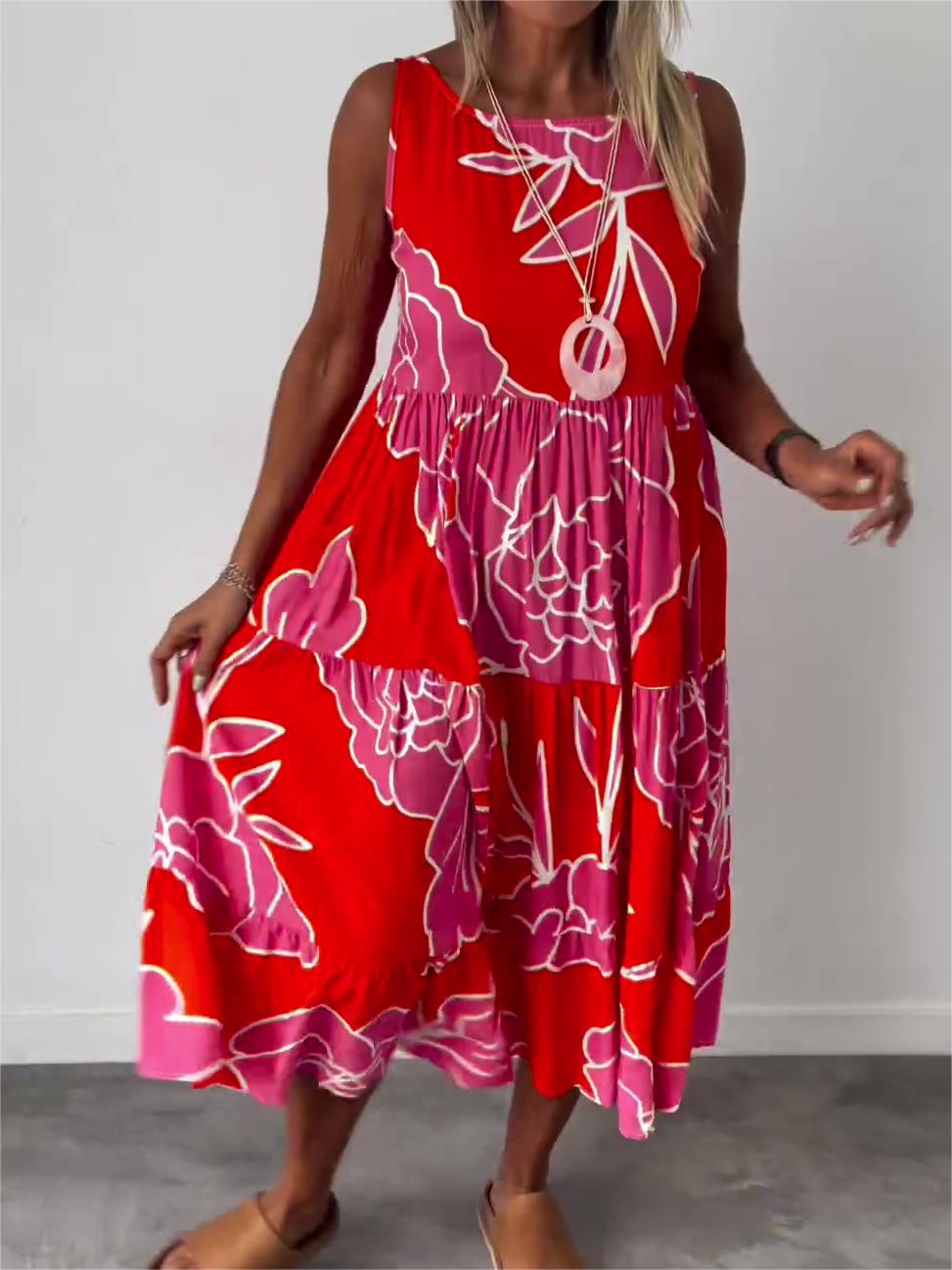 Eleonore™ - Elegant Printed Sleeveless Dress