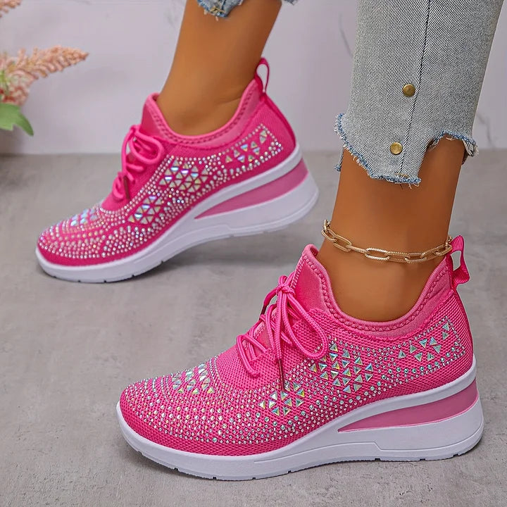 Clara | Orthopaedic Trainers with Sparkling Rhinestones