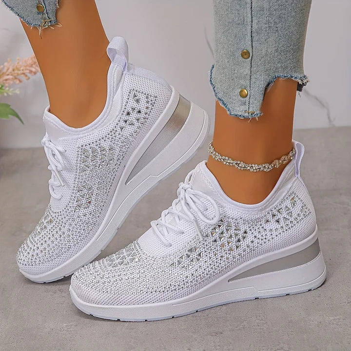 Clara | Orthopaedic Trainers with Sparkling Rhinestones