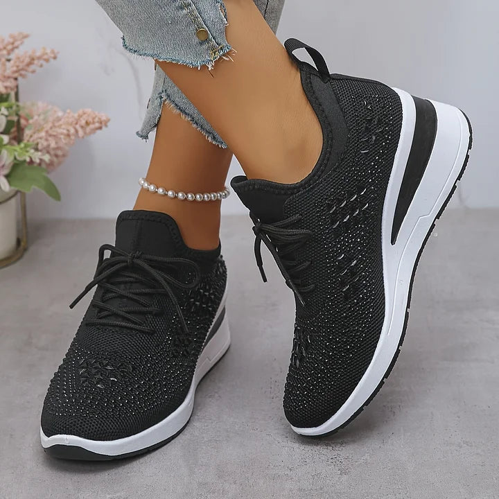 Clara | Orthopaedic Trainers with Sparkling Rhinestones