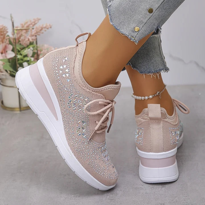 Clara | Orthopaedic Trainers with Sparkling Rhinestones
