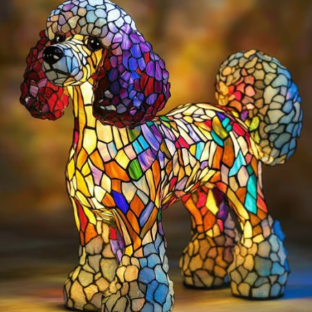 Gigi | Magical Glass Dog Lamp in Colourful Design