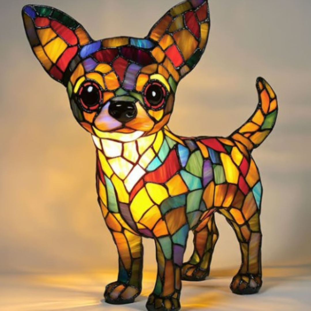 Choupette | Magical Colourful Glass Dog Lamp