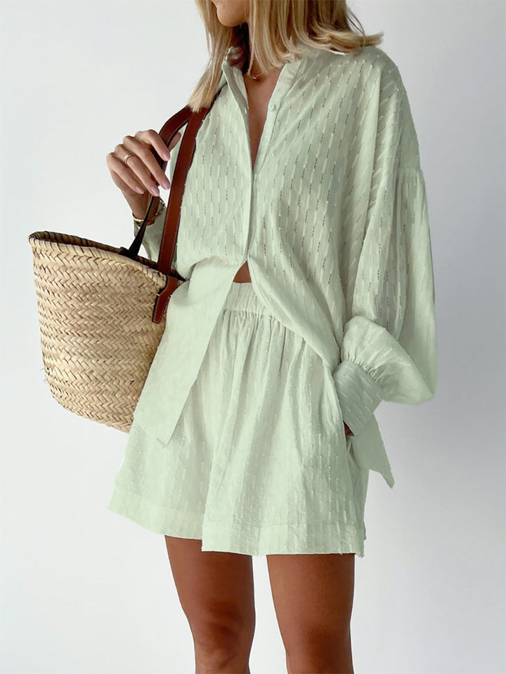 Madie™ - Chic Shirt & Shorts Set