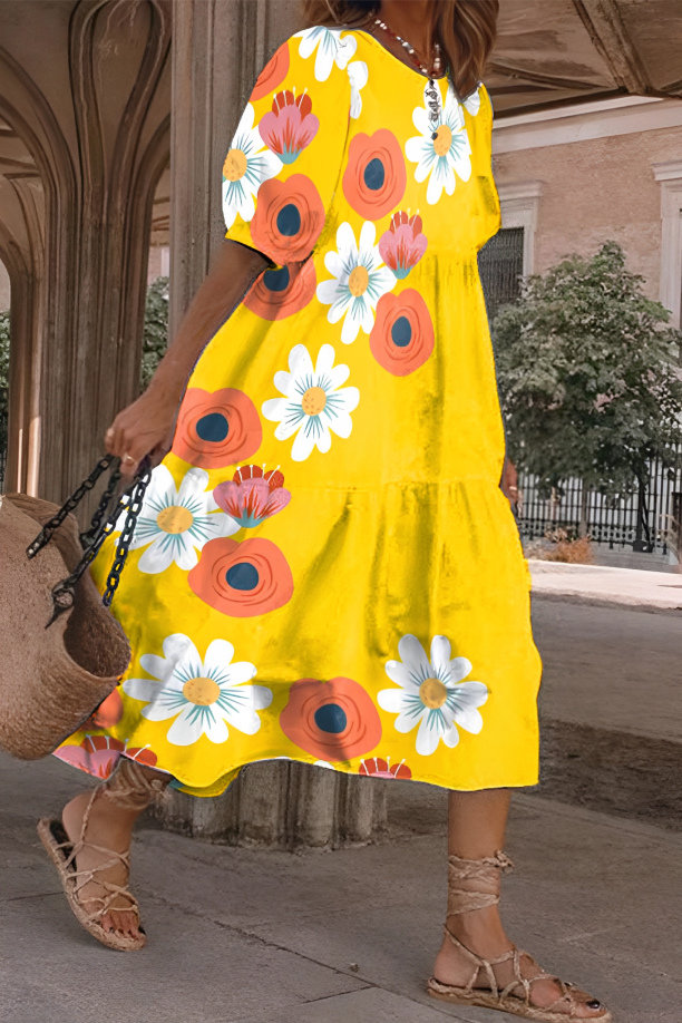 Anita™ - Floral Print Midi Dress