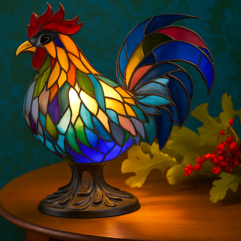 Hector | Coloured Glass Lamp in the Shape of a Rooster Magisk
