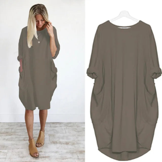 Ashleigh™ - Comfort Shirt Dress with Pockets