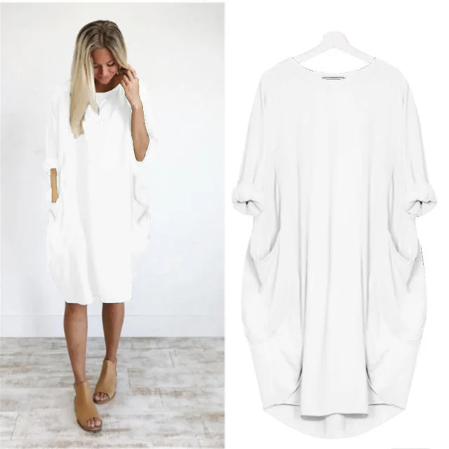 Ashleigh™ - Comfort Shirt Dress with Pockets