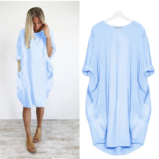 Ashleigh™ - Comfort Shirt Dress with Pockets