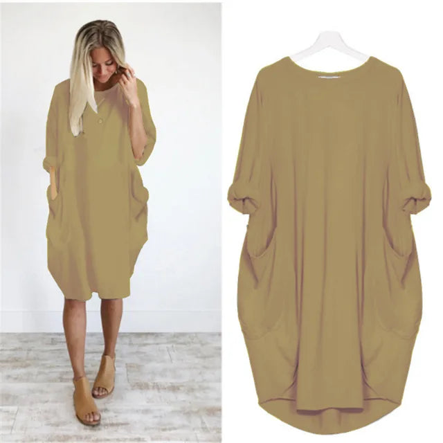 Ashleigh™ - Comfort Shirt Dress with Pockets