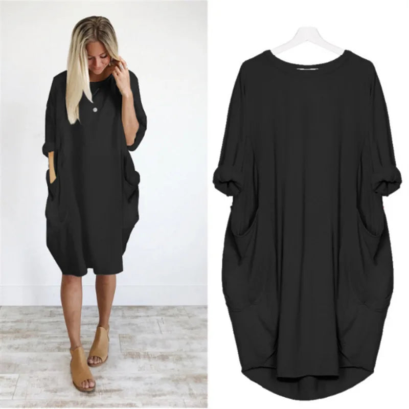 Ashleigh™ - Comfort Shirt Dress with Pockets