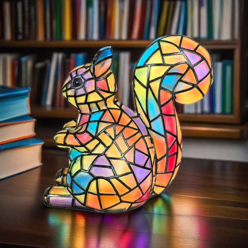 Nino | Magical Squirrel Lamp in Colourful Glass