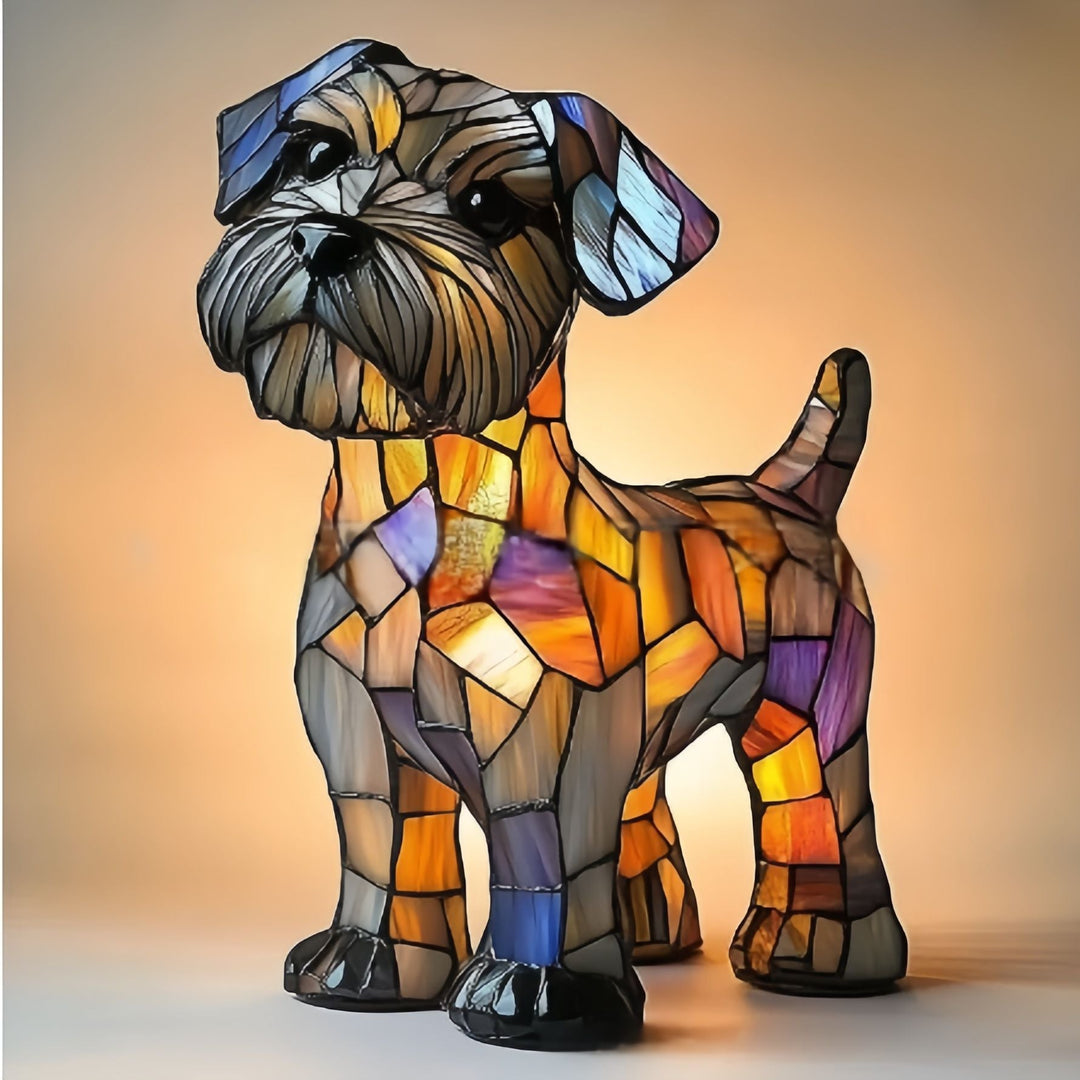 Rocky | Dog Lamp Magical in Coloured Glass