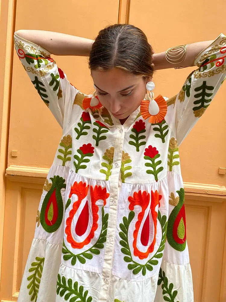 Molina™ - Elegant Vintage Print Dress