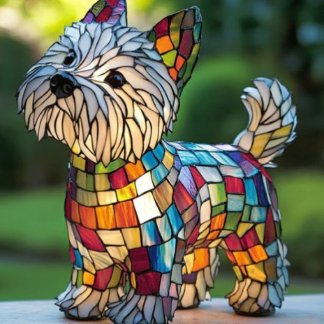 Max | Magisk Colourful Glass Dog Lamp