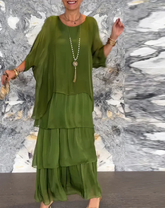 Linnea™ - Loose Fit Maxi Dress with Round Neck