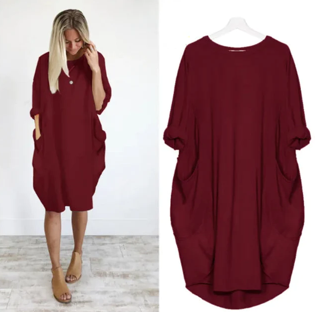 Ashleigh™ - Comfort Shirt Dress with Pockets