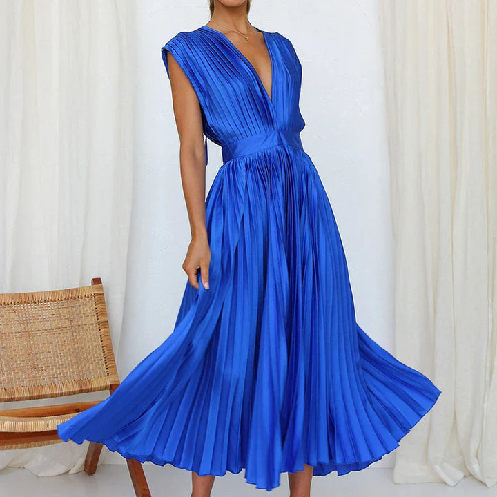 Angelica™ - Elegant Sleeveless Pleated Dress