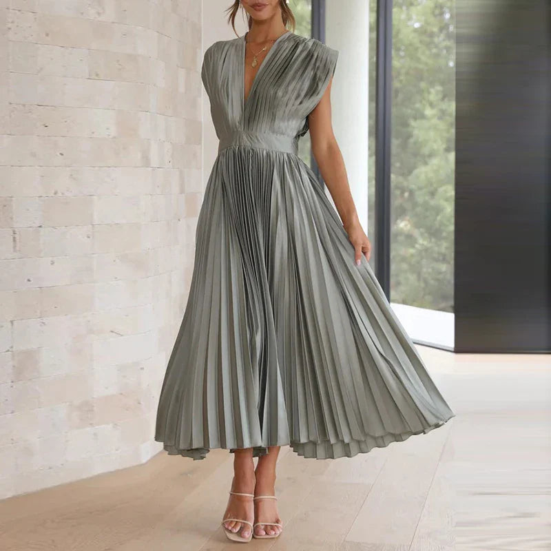 Angelica™ - Elegant Sleeveless Pleated Dress