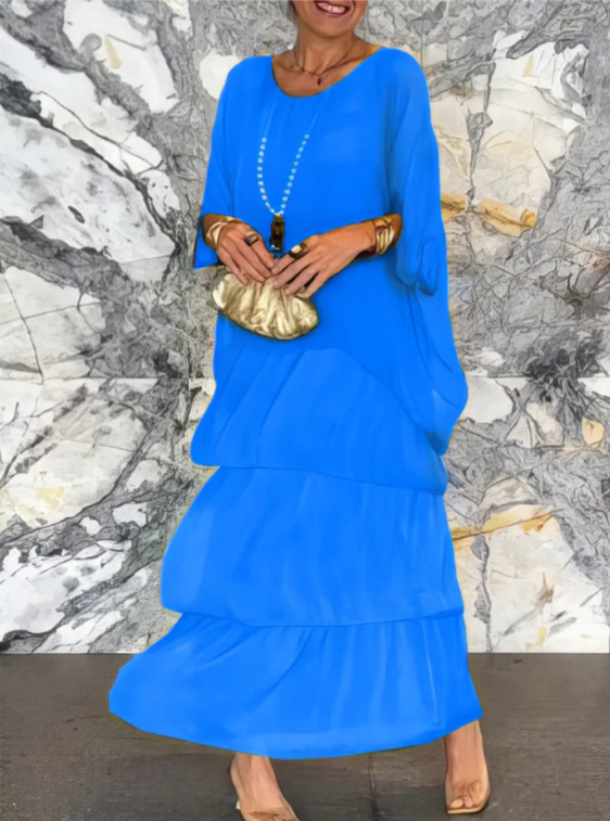 Linnea™ - Loose Fit Maxi Dress with Round Neck