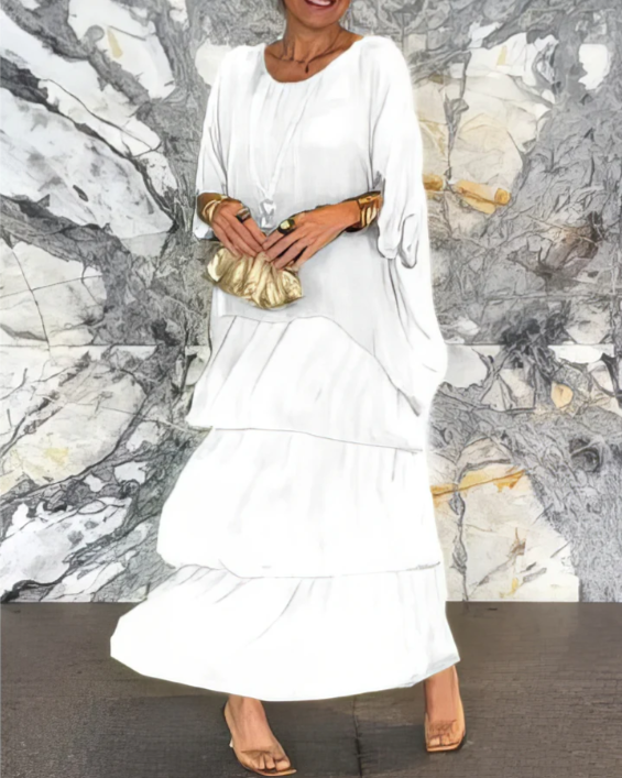 Linnea™ - Loose Fit Maxi Dress with Round Neck