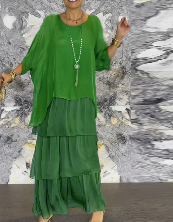Linnea™ - Loose Fit Maxi Dress with Round Neck
