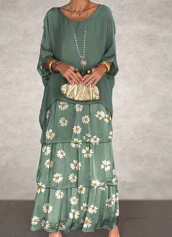Linnea™ - Loose Fit Maxi Dress with Round Neck