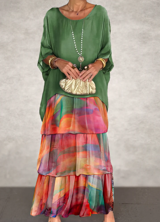 Linnea™ - Loose Fit Maxi Dress with Round Neck