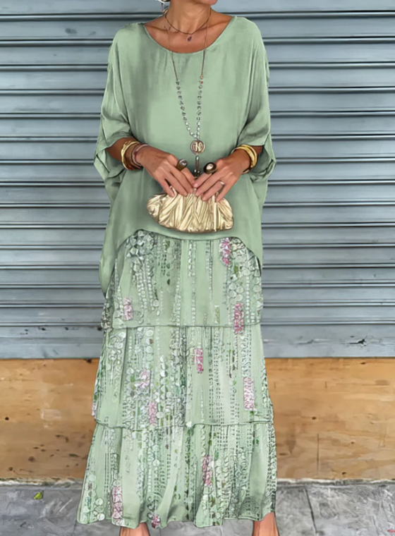 Linnea™ - Loose Fit Maxi Dress with Round Neck
