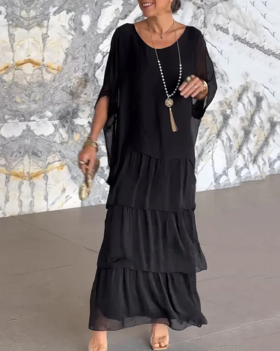 Linnea™ - Loose Fit Maxi Dress with Round Neck