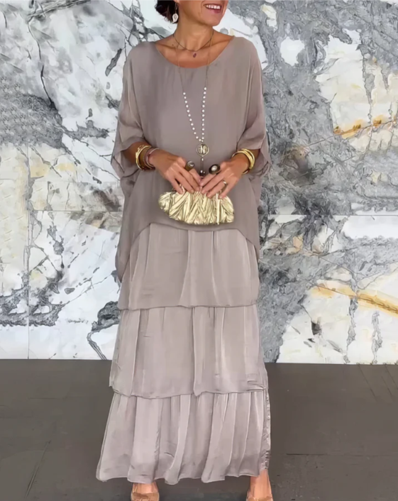 Linnea™ - Loose Fit Maxi Dress with Round Neck