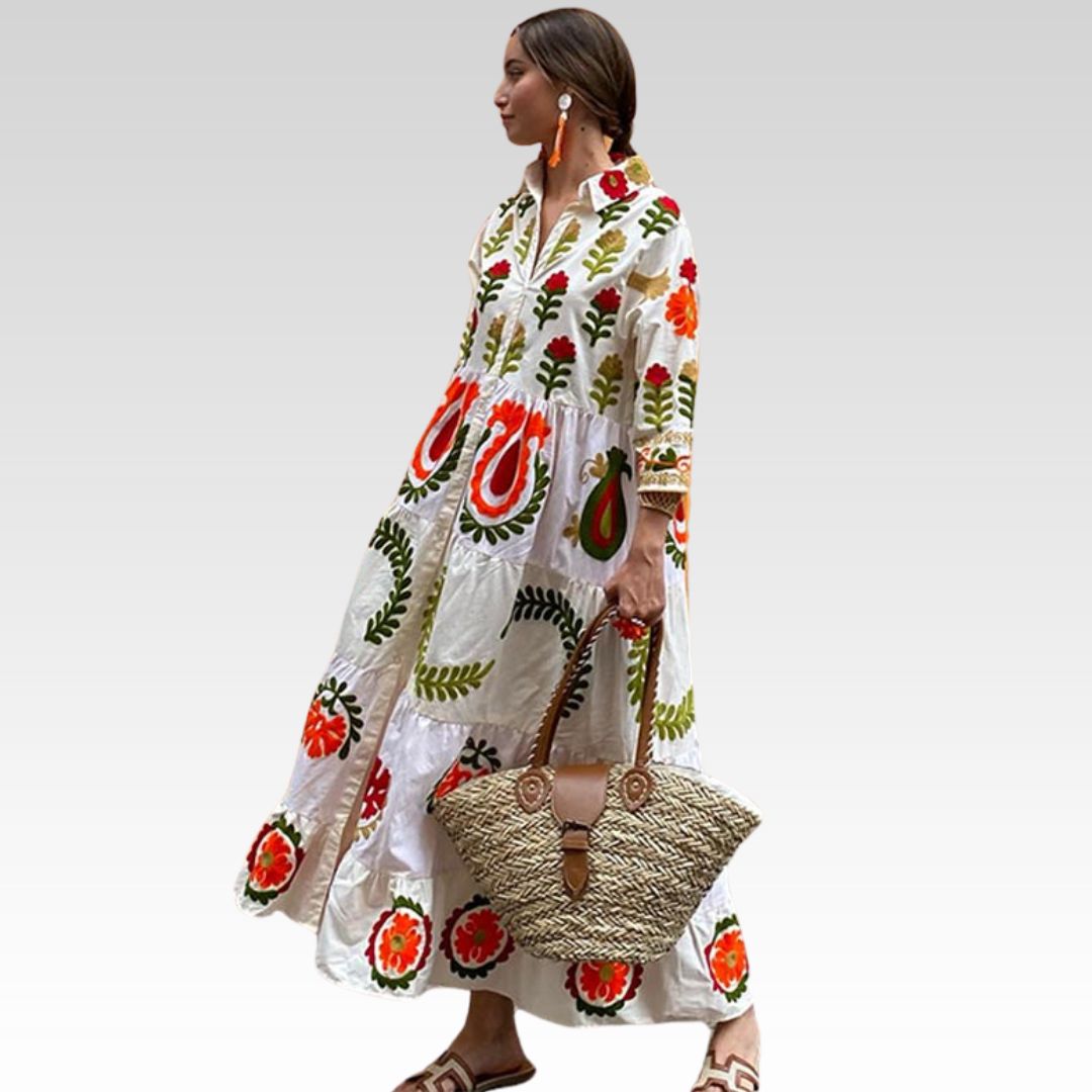 Molina™ - Elegant Vintage Print Dress