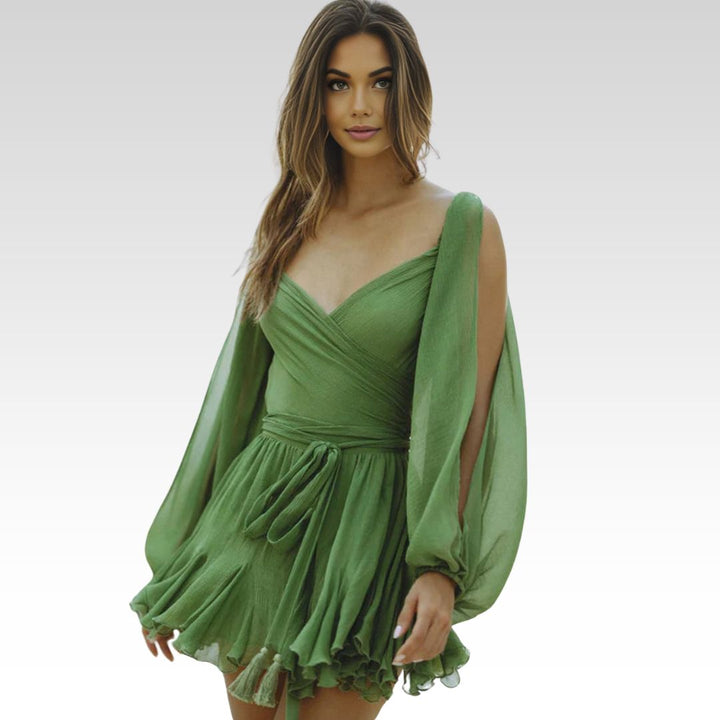 Gemma™ - Elegant Mini Dress with Lantern Sleeves
