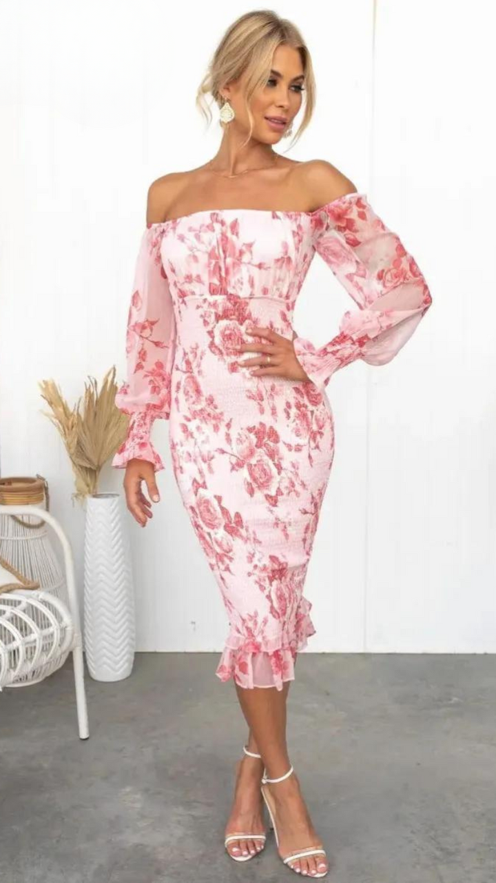 Jennifer™ - Off Shoulder Midi Dress
