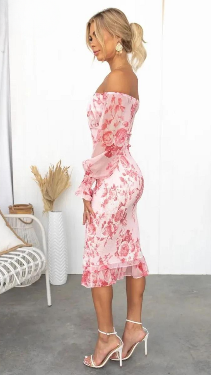Jennifer™ - Off Shoulder Midi Dress