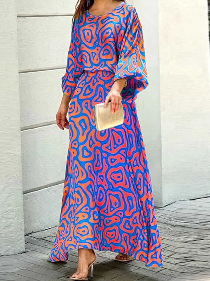 Sanne™ – Geometric Print Maxi Dress