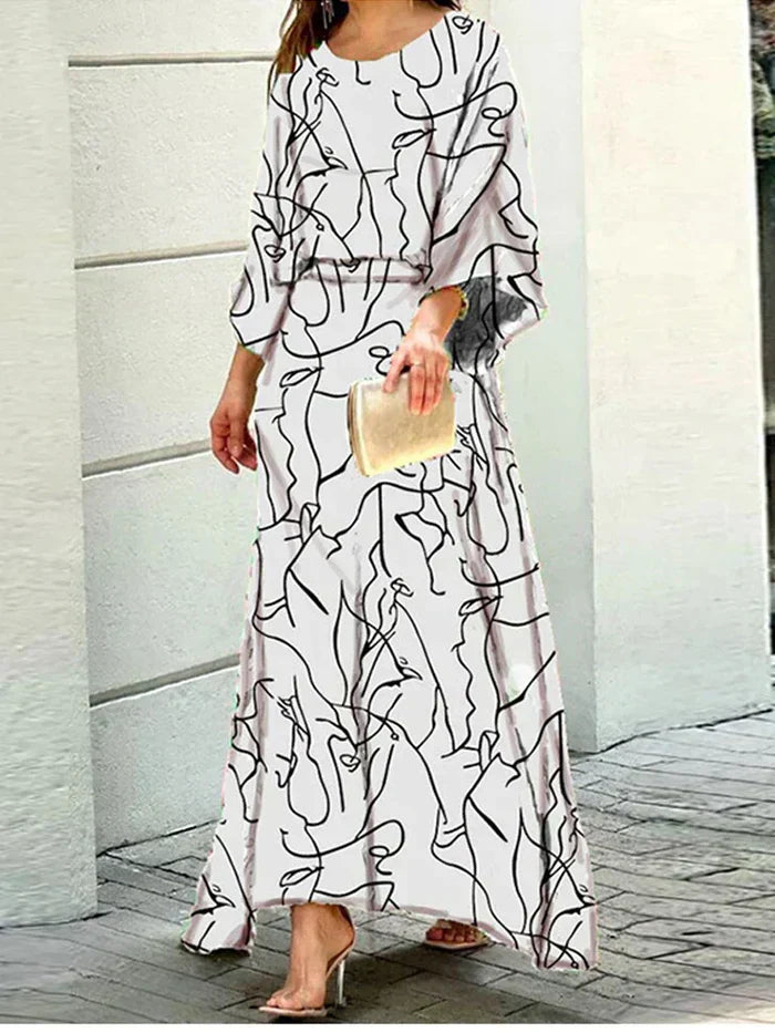 Sanne™ – Geometric Print Maxi Dress