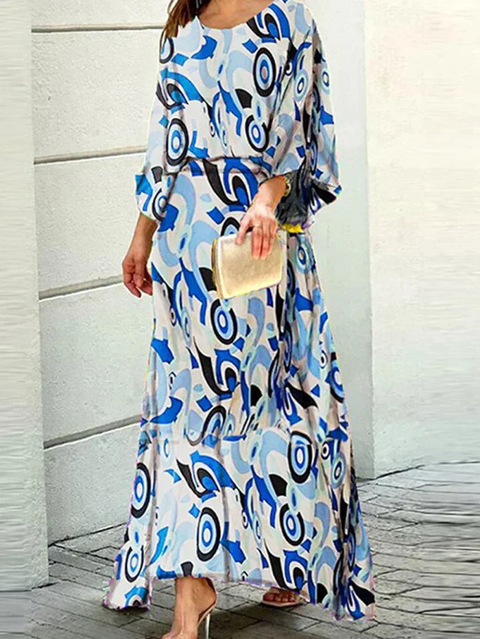 Sanne™ – Geometric Print Maxi Dress