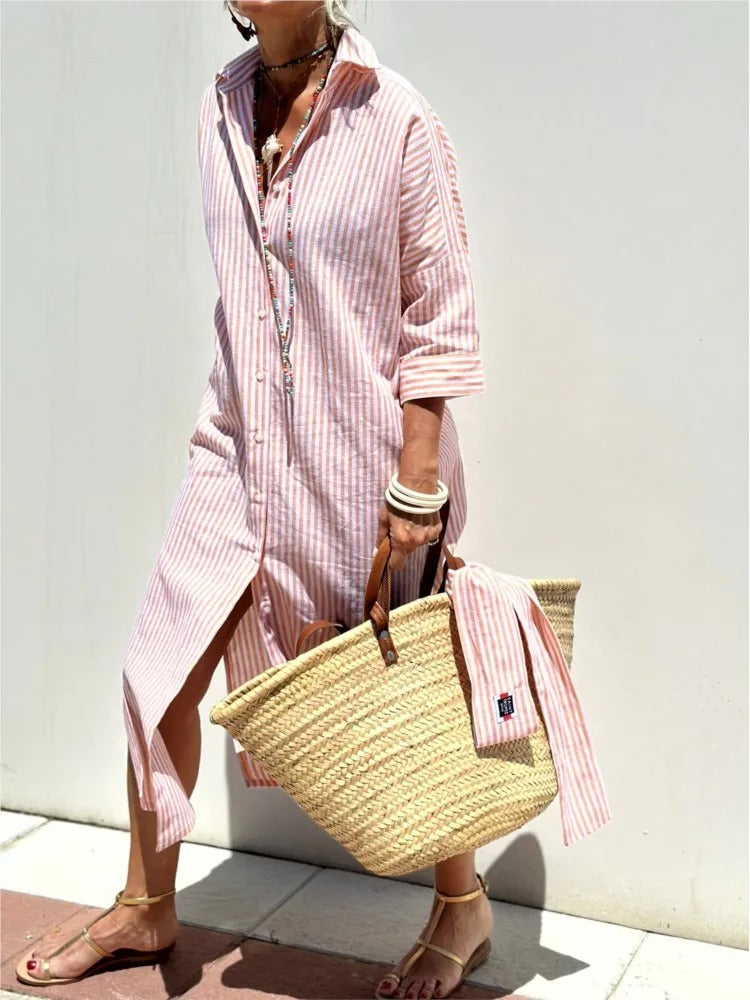 Jessica™ - Striped Dress with Collar