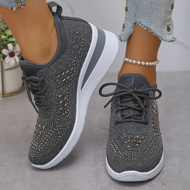 Clara | Orthopaedic Trainers with Sparkling Rhinestones