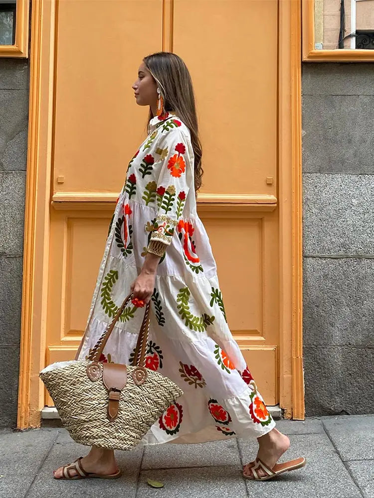 Molina™ - Elegant Vintage Print Dress