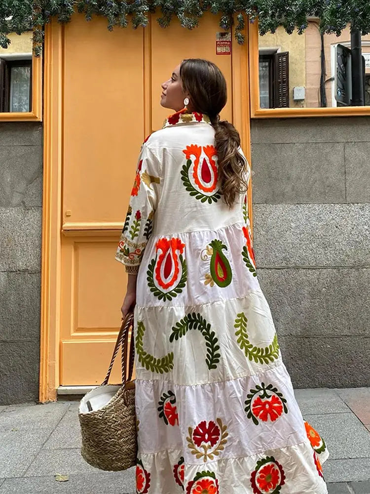 Molina™ - Elegant Vintage Print Dress