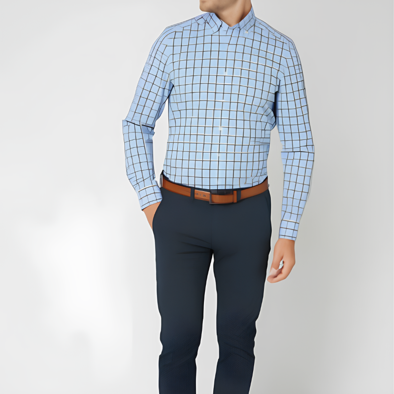 Joseph™ - Elegant Checkered Long Sleeve Shirt