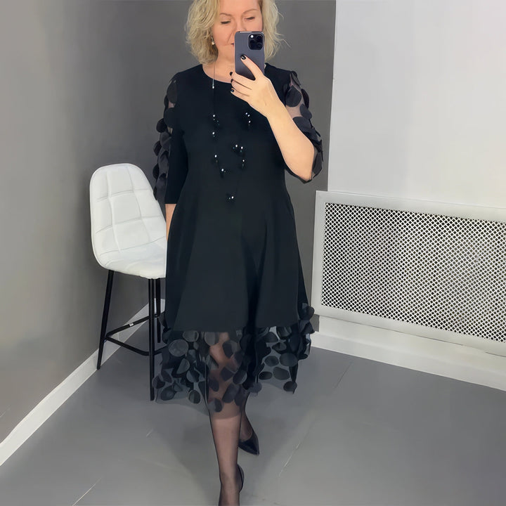 Lillian™ - Oversized Midi Dress with Decoration