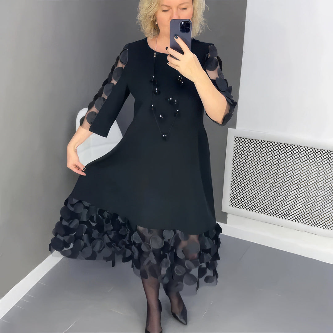 Lillian™ - Oversized Midi Dress with Decoration