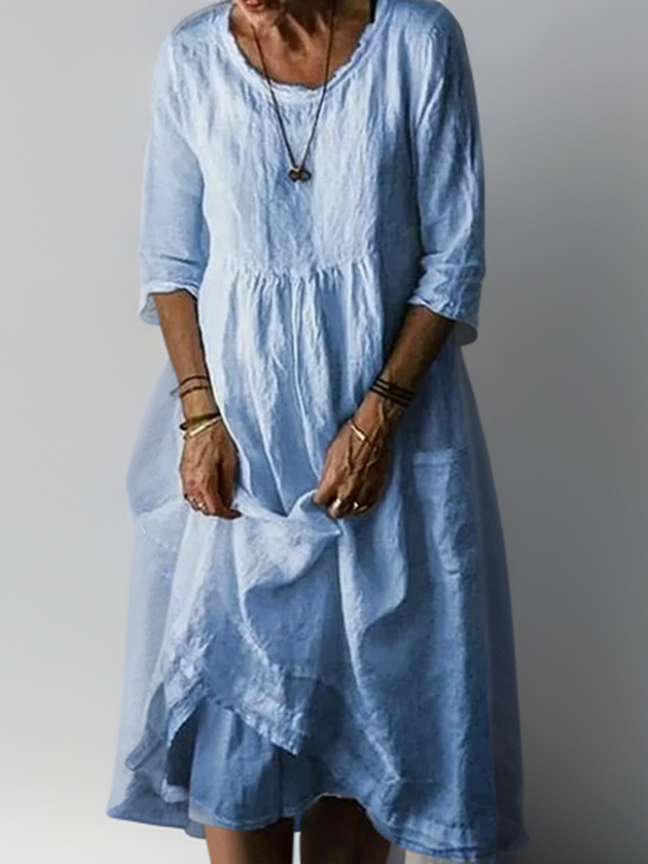 Carol™ - Maxi Dress with Loose Round Neck