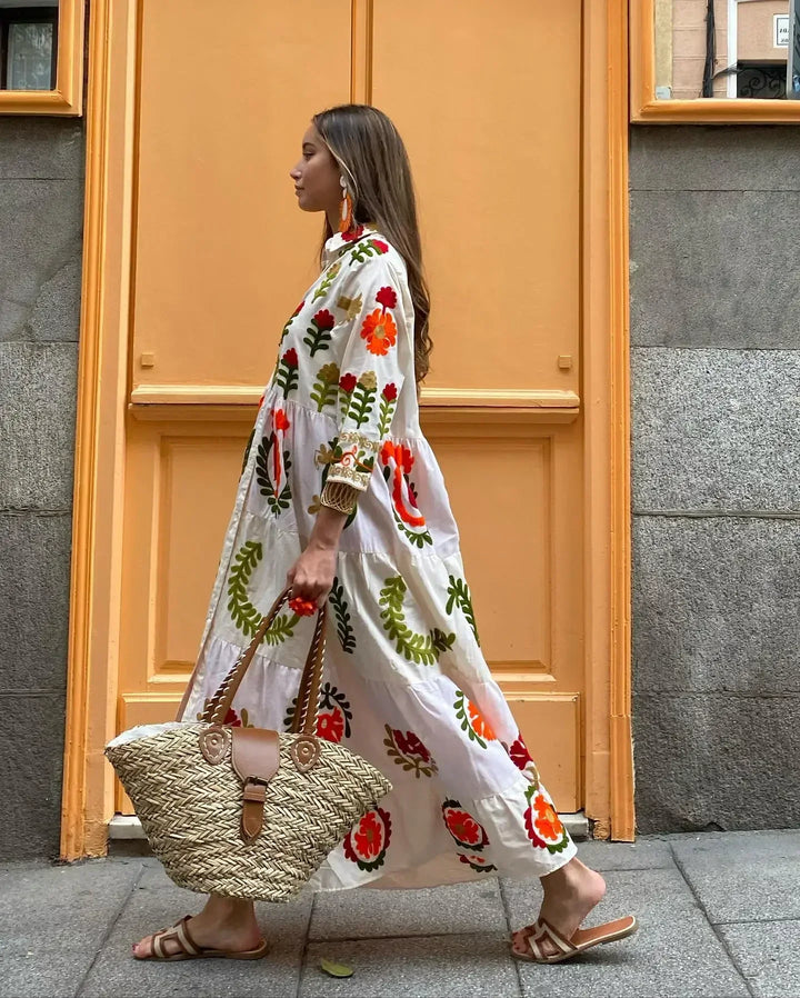 Molina™ - Elegant Vintage Print Dress