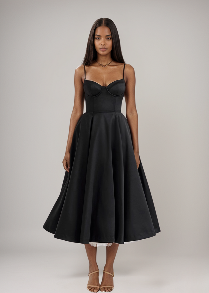 Emilia™ - Elegant Midi Dress with Bustier Design